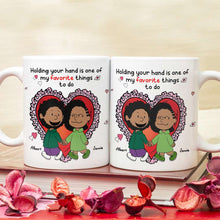 Load image into Gallery viewer, Personalized Valentine&#39;s Day Mug for Couples - Hand Holding Design Coffee Mug PopCulturePrints
