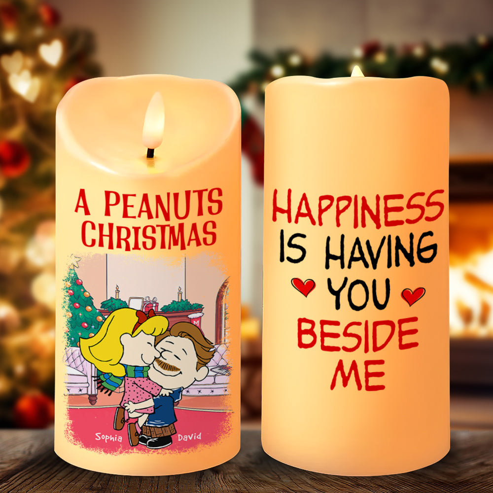 Custom Christmas LED Candle for Couples - Peanuts Design | Valentine's Day Gifts Led Candle PopCulturePrints