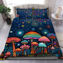 Load image into Gallery viewer, Colorful Mushroom Quilt Bedding Set - Enchanted Forest Dreams Blanket PopCulturePrints
