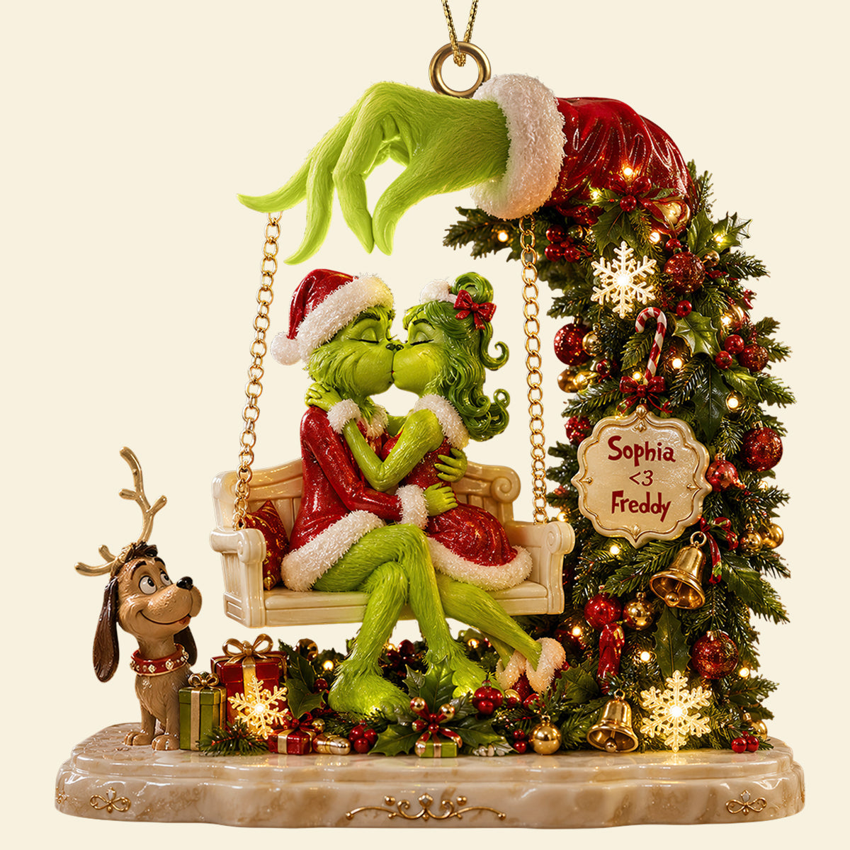 Kissing Couple Christmas Ornament - A Heartfelt Personalized Gift