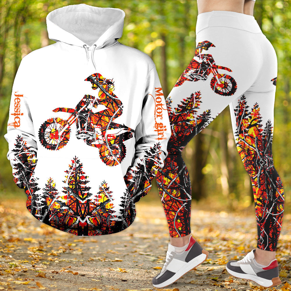 Personalized Motocross Lover's Hoodie & Leggings Set