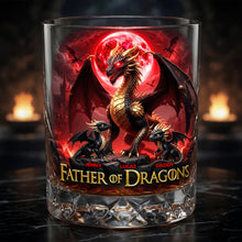 Load image into Gallery viewer, “Father of Dragons” – Personalized Round Glass – Unique Gift for Dad and Grandpa Glass PopCulturePrints
