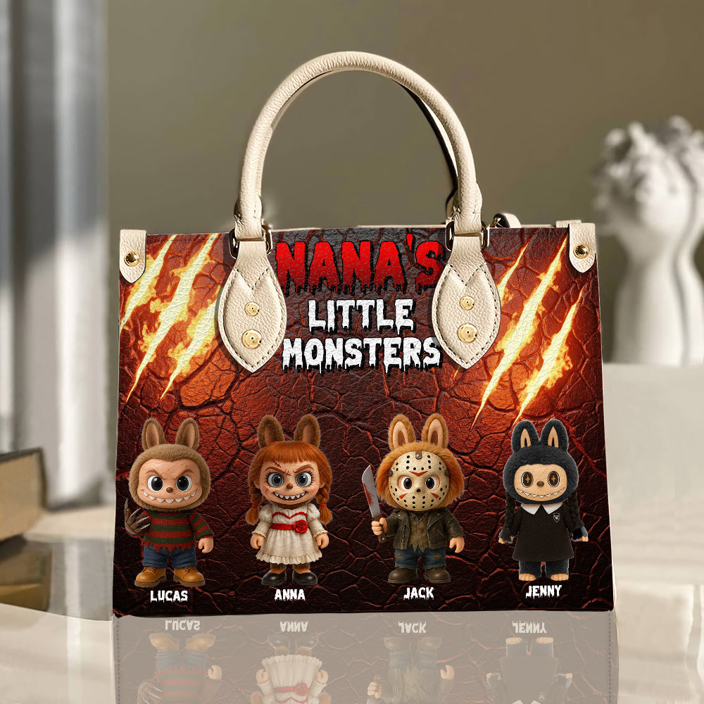 "Embrace Your Inner Monster" - Personalized Leather Bag for Mom and Grandma - Perfect Custom Gift for Horror Lovers Leather Bag PopCulturePrints
