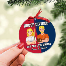 Load image into Gallery viewer, Personalized Baseball Couple Christmas Ornament - House Divided Ornament PopCulturePrints
