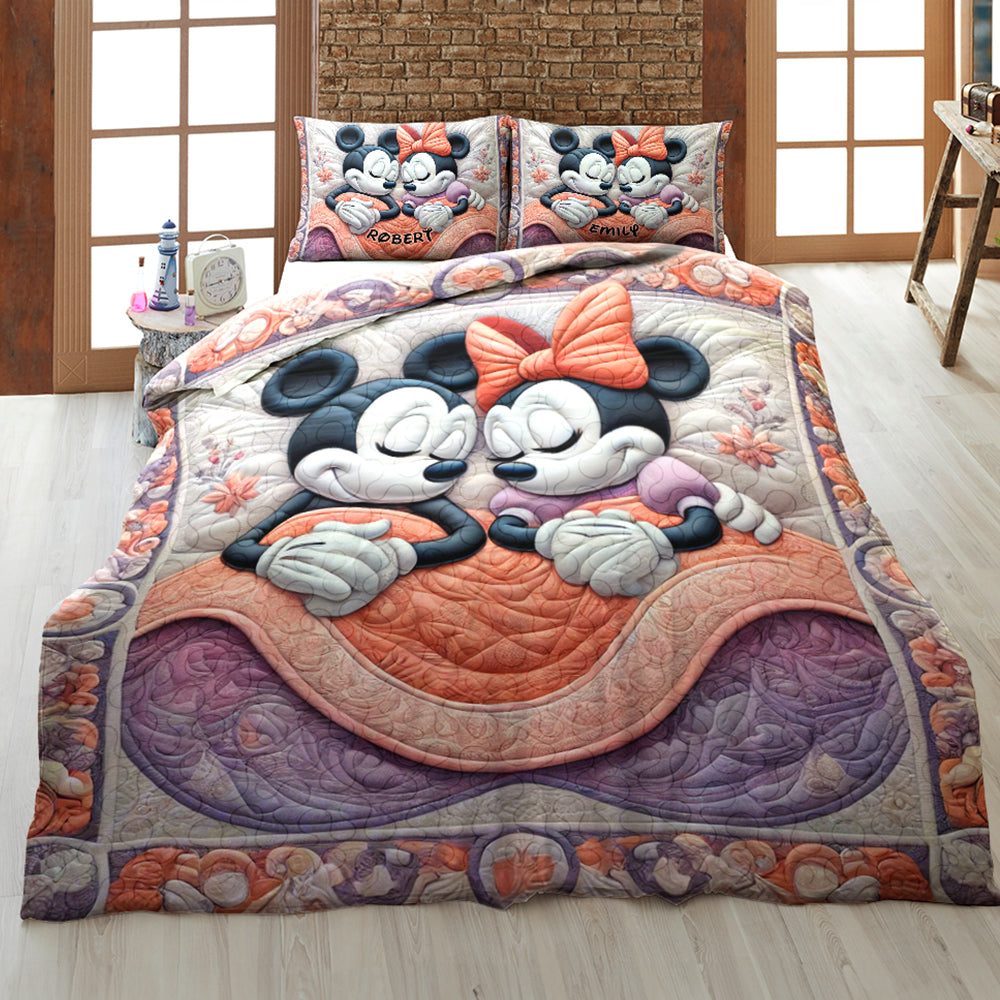 Personalized Mickey & Minnie Couples Quilt Bedding Set Blanket PopCulturePrints