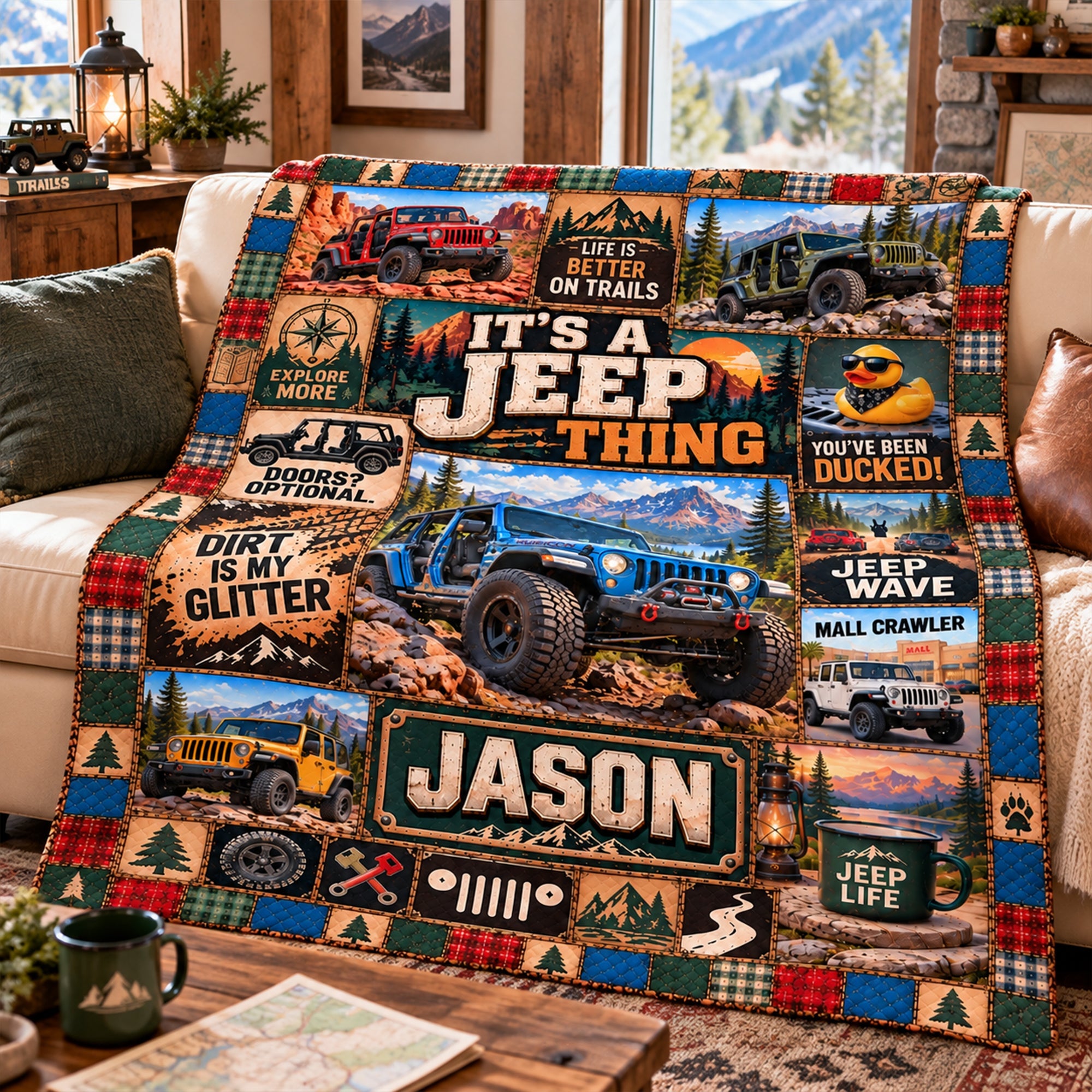 “It's a Jeep Thing” - Personalized Off-Road Blanket for Adventure Lovers Blanket PopCulturePrints