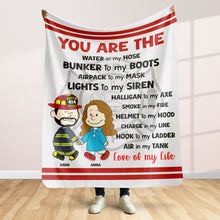 Load image into Gallery viewer, Personalized Firefighter Couple Blanket - Unique Gift for Firefighter Lovers Blanket PopCulturePrints

