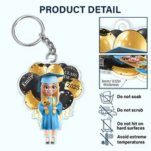 Load image into Gallery viewer, Celebrate Graduation with Joy - Personalized Acrylic Keychain Acrylic Keychain PopCulturePrints
