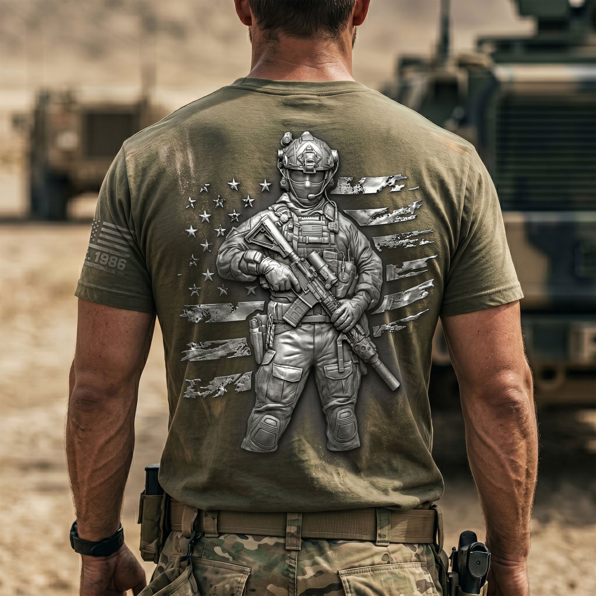 I Have Two Titles: DAD & VETERAN - Personalized Veteran Dad Shirt AOP Products PopCulturePrints