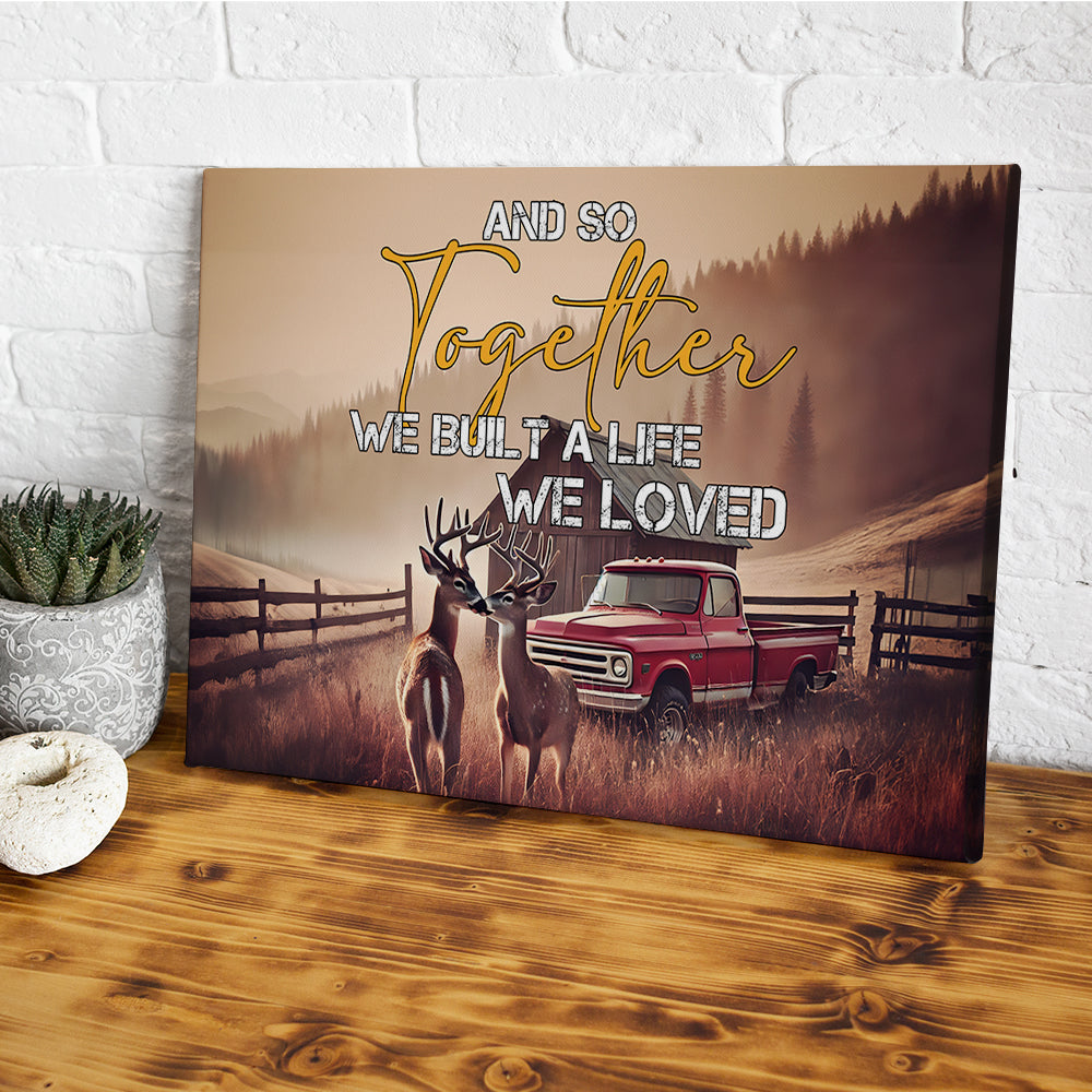 Personalized Deer Couple Canvas Print - Together We Built a Life We Loved Poster & Canvas PopCulturePrints