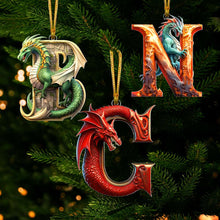 Load image into Gallery viewer, Personalized Dragon Alphabet Ornaments - Magical Christmas Décor Ornament PopCulturePrints
