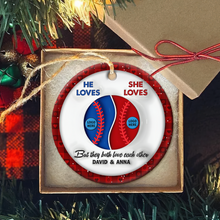 Load image into Gallery viewer, Custom Baseball Fan Christmas Ornament - Personalized Gift Ornament PopCulturePrints
