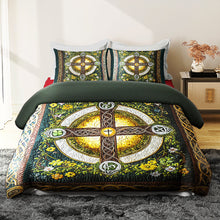 Load image into Gallery viewer, St. Patrick&#39;s Special Edition Celtic Cross Quilt Bedding Set Blanket PopCulturePrints
