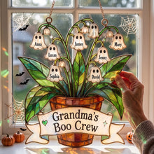 Load image into Gallery viewer, “Bring a Smile with Ghost Grandma’s Boo Crew!” - Personalized Suncatcher Ornament, Custom Gift for Grandma, Mothers, Aunts, and Family
