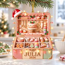 Load image into Gallery viewer, “Baking is my love language” - Personalized Santa's Favorite Baker Ornament - Custom Gift for Bakers
