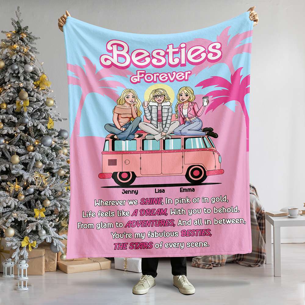 Personalized Besties Forever Blanket with Custom Names