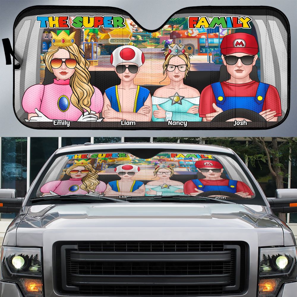 Custom Super Family Windshield Sunshade Doormat PopCulturePrints
