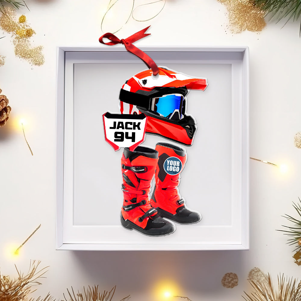 Customized Motocross Helmet Christmas Ornament Ornament PopCulturePrints