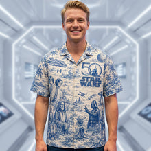 Load image into Gallery viewer, "Celebrate the Force in Style!" - Warriors 50th Anniversary Toile De Jouy Hawaiian Shirt - Personalized Gifts for Star Wars Fans
