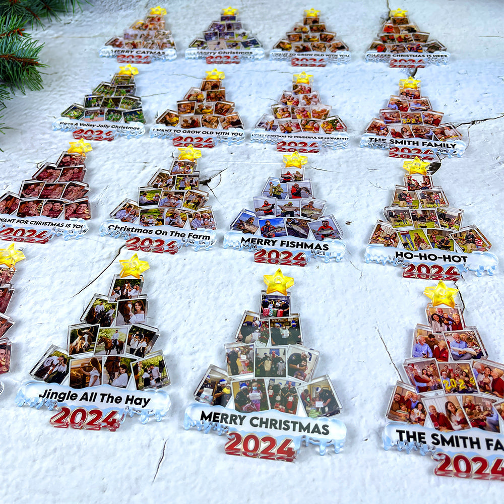 Personalized 2024 Christmas Tree Photo Ornaments Ornament PopCulturePrints