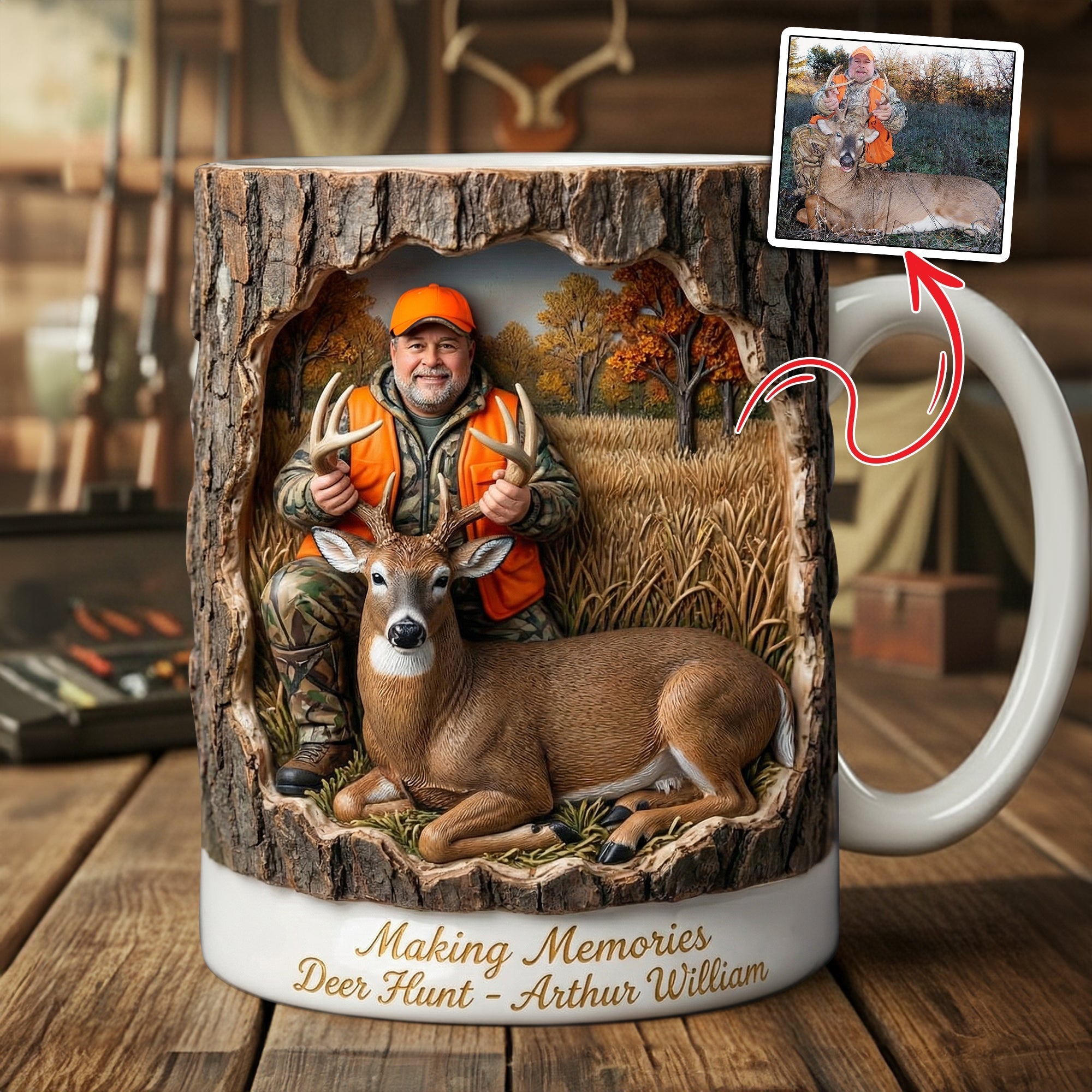 Making Memories: Personalized Hunting Life Coffee Mug - Custom Gift for Hunters Coffee Mug PopCulturePrints
