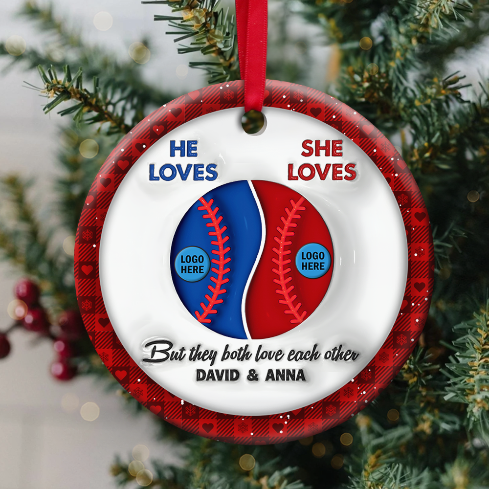 Custom Baseball Fan Christmas Ornament - Personalized Gift Ornament PopCulturePrints