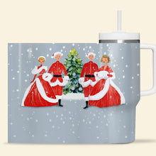 Load image into Gallery viewer, Vintage Christmas Personalized Tumbler with Handle
