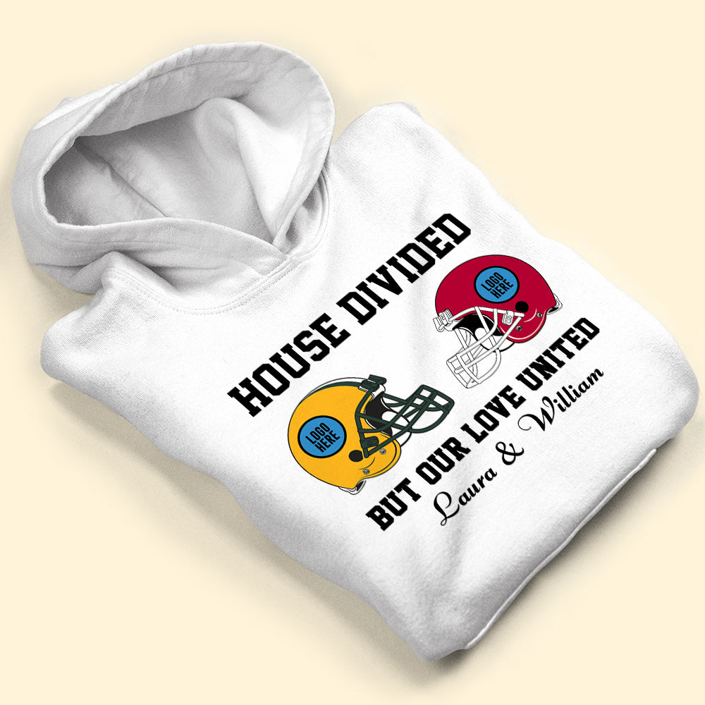 Customizable Couple Shirt for American Football Fans - House Divided Design