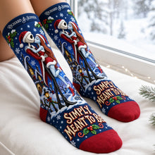 Load image into Gallery viewer, “Simply Meant to Be” - Personalized Dark Whimsical Couple Middle Tube Socks - Unique Christmas Gifts for Couples
