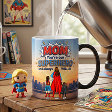 Load image into Gallery viewer, Mom, You're Our Superhero - Personalized Magic Mug for Mother's Day Coffee Mug PopCulturePrints
