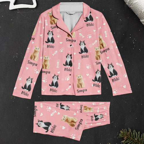 #Catmom - Personalized Pajamas Set for Cat Lovers - Unique Gift for Mom, Grandma, or Any Cat Enthusiast Women's Pajamas Set PopCulturePrints