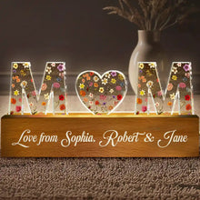 Load image into Gallery viewer, Love from Family - Personalized Floral Letter LED Light for Mom, Grandma &amp; Special Occasions Custom Shaped LED Light PopCulturePrints
