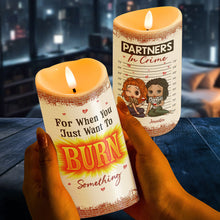 Load image into Gallery viewer, Customizable LED Candle for Best Friends - Partners In Crime Led Candle PopCulturePrints
