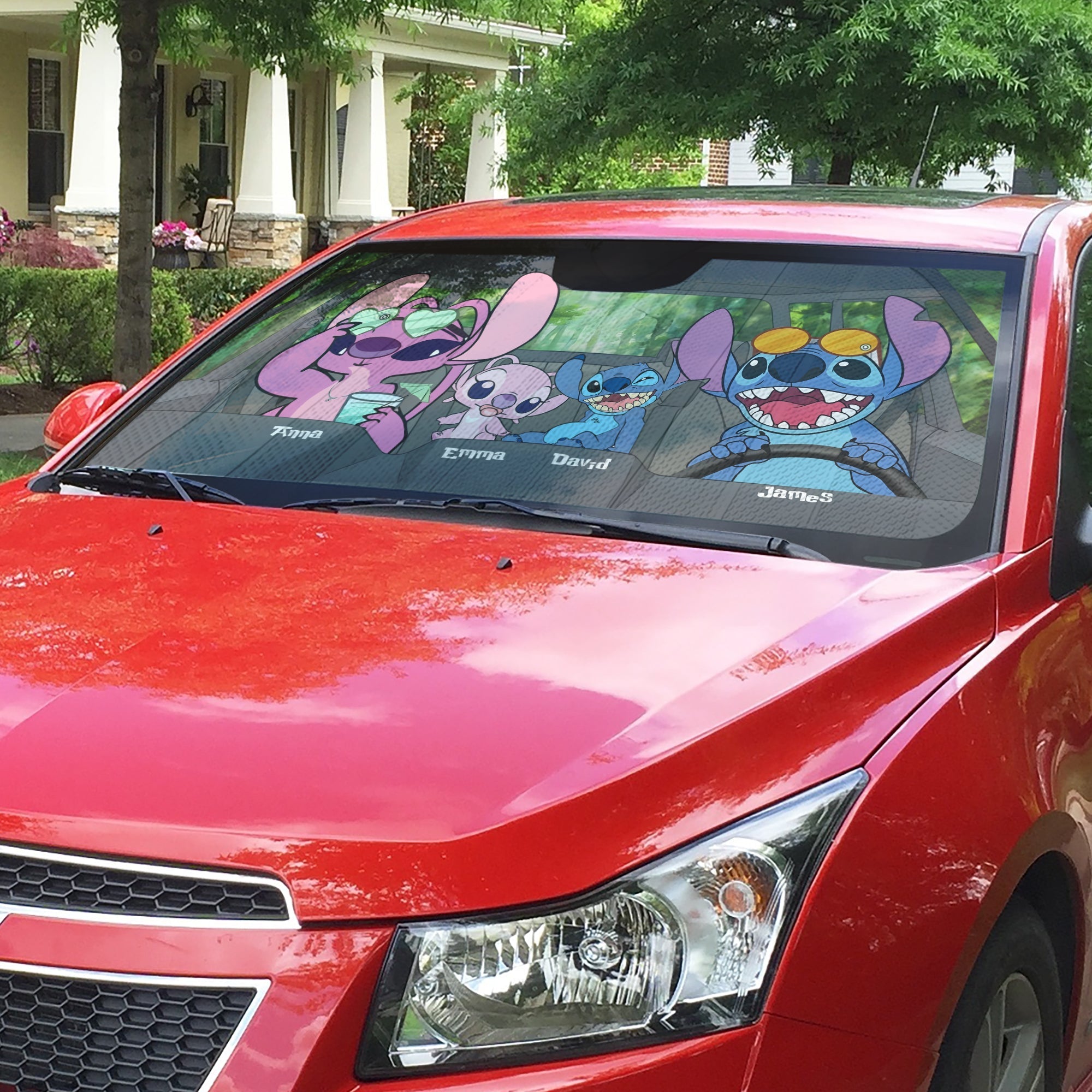 Custom Family Cartoon Windshield Sunshade Doormat PopCulturePrints