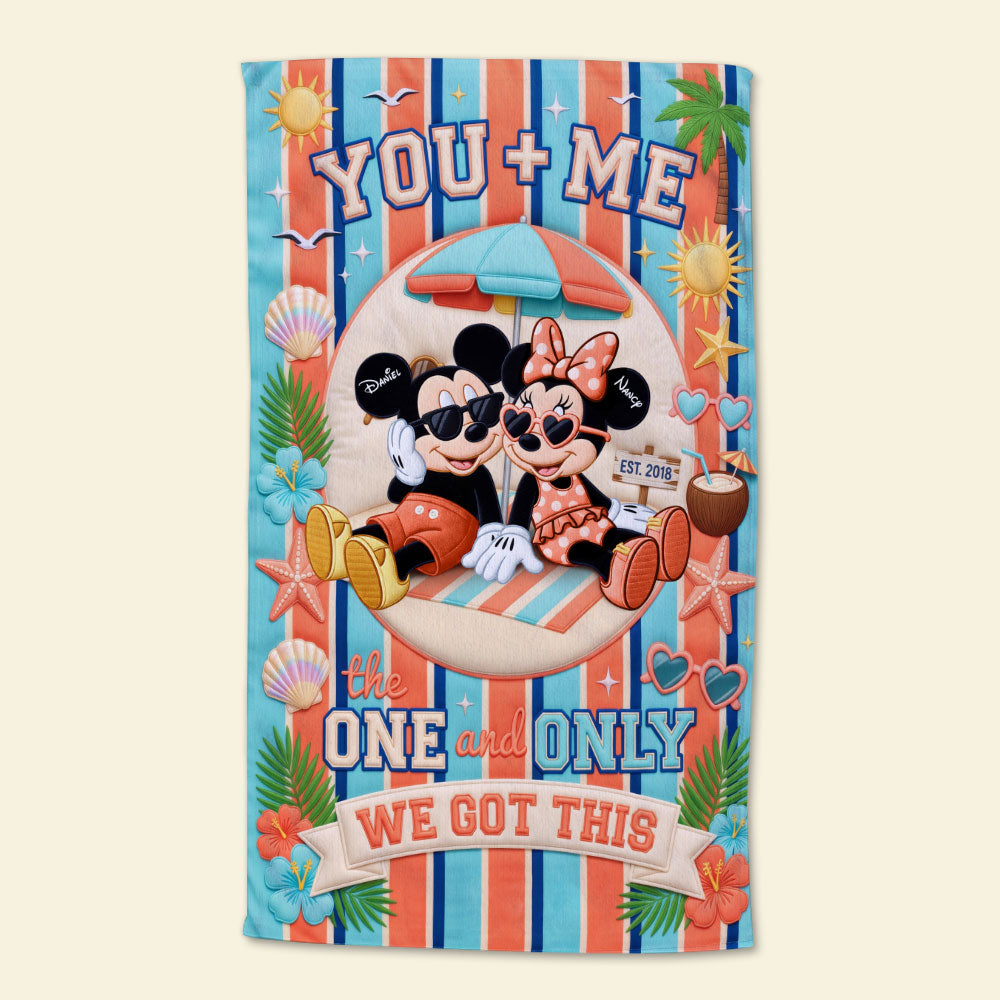 You + Me Beach Towel - Personalized Gift for Couples