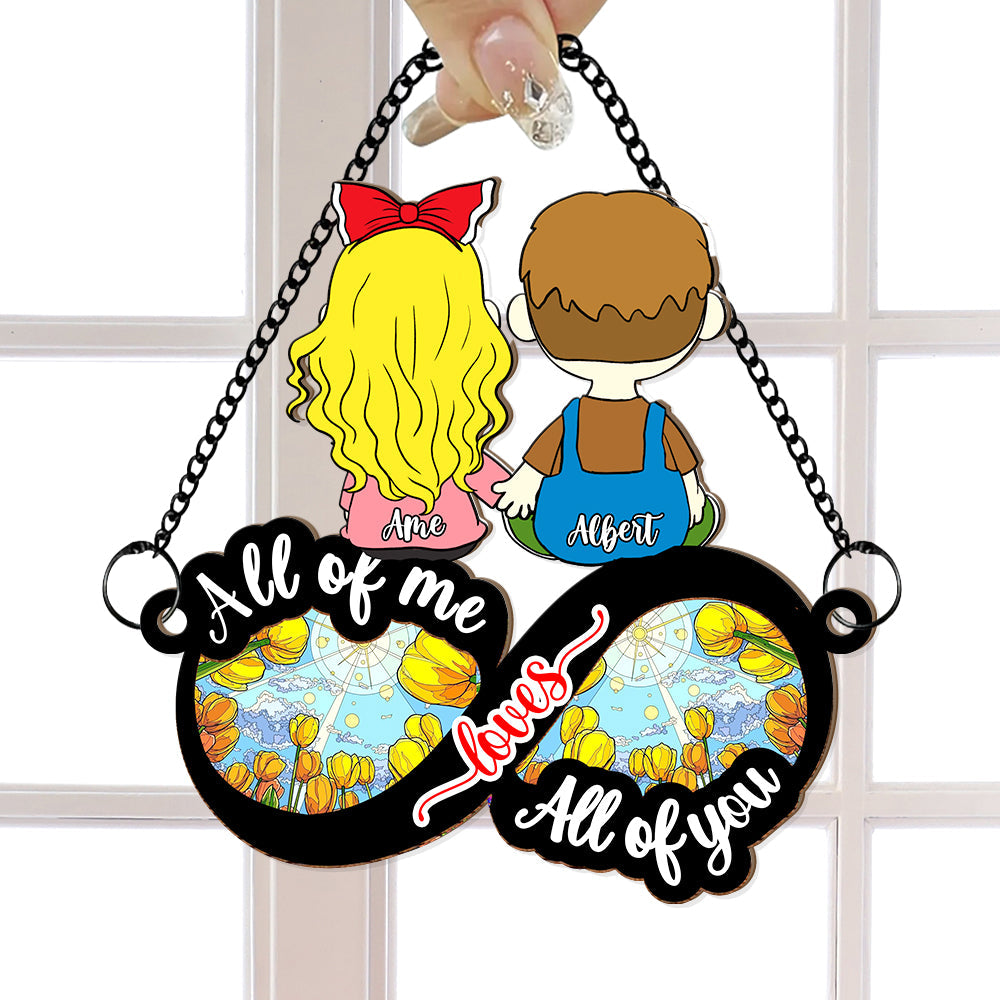 Personalized Suncatcher Ornament for Couples - All of Me Loves All of You Suncatcher PopCulturePrints