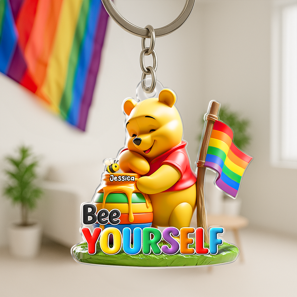 “Bee Yourself” - Personalized Keychain for the LGBT Community Keychains PopCulturePrints