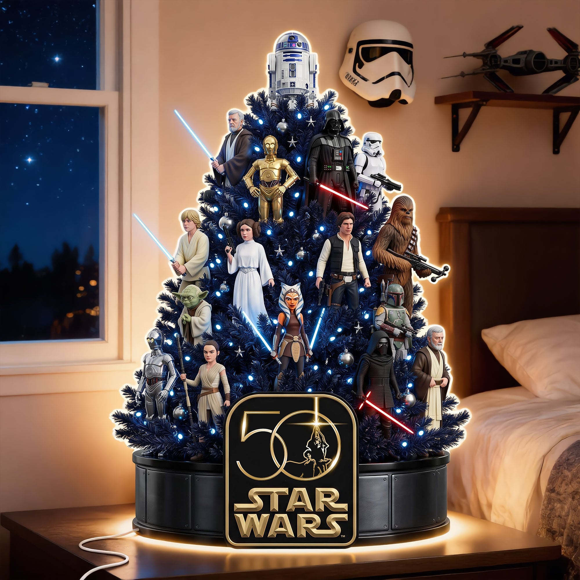 Illuminate Your Space: Space Adventure Acrylic Light Box - Personalized Christmas Gifts for Star Wars Fans
