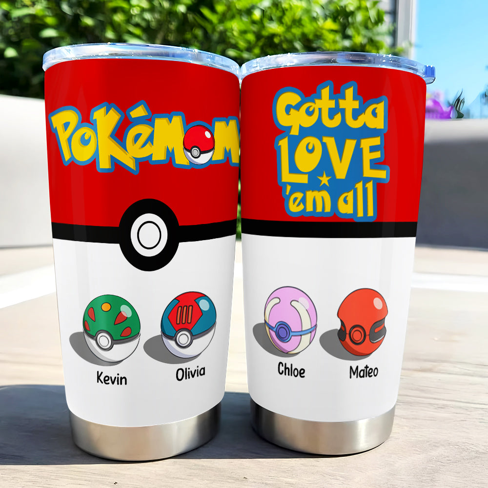 Celebrate Mom's Power with Love | Personalized Mom Tumbler - Custom Gift for Mom, Grandma & More! Tumbler Cup PopCulturePrints