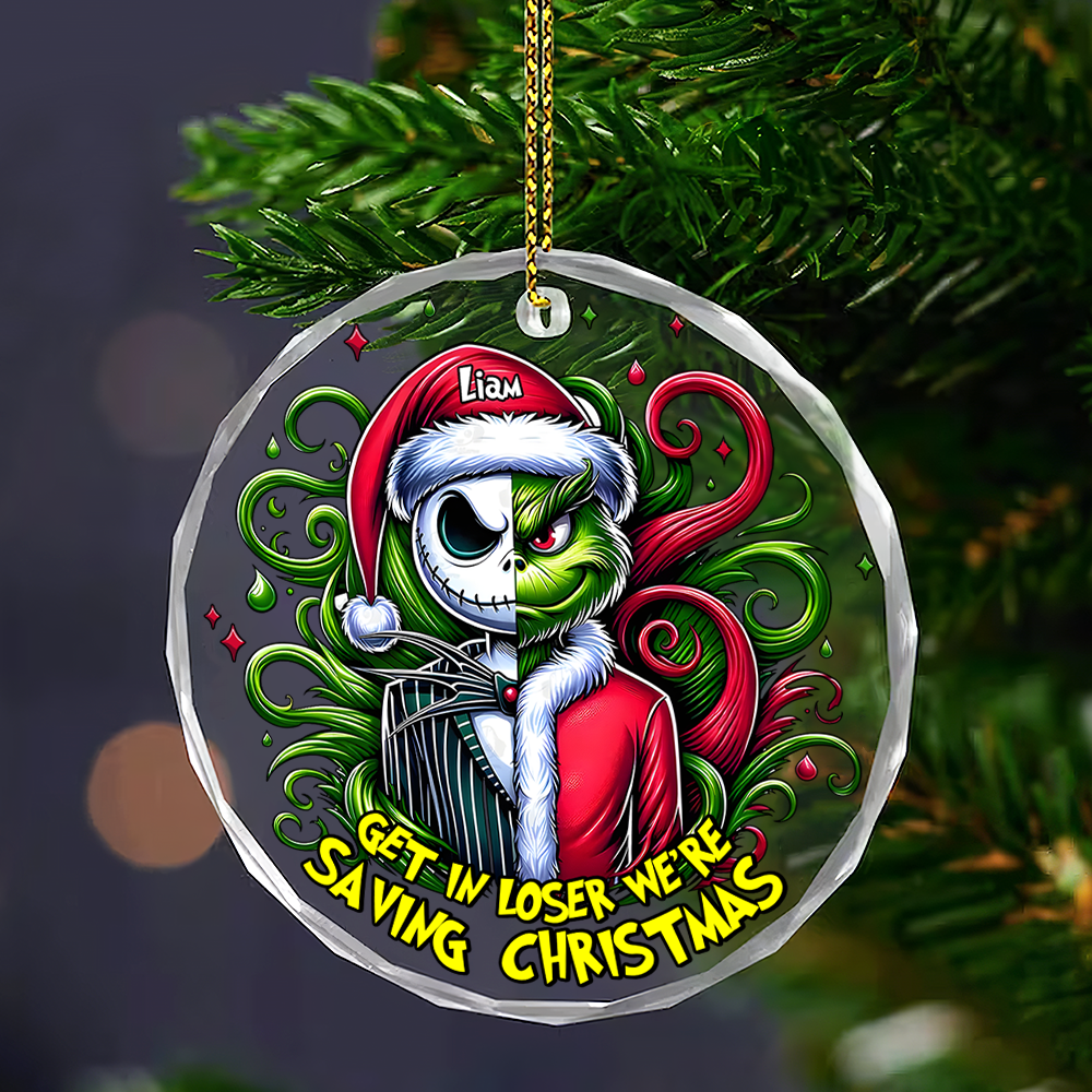 Personalized Christmas Ornament for Movie Fans - Jack and Grinch Design