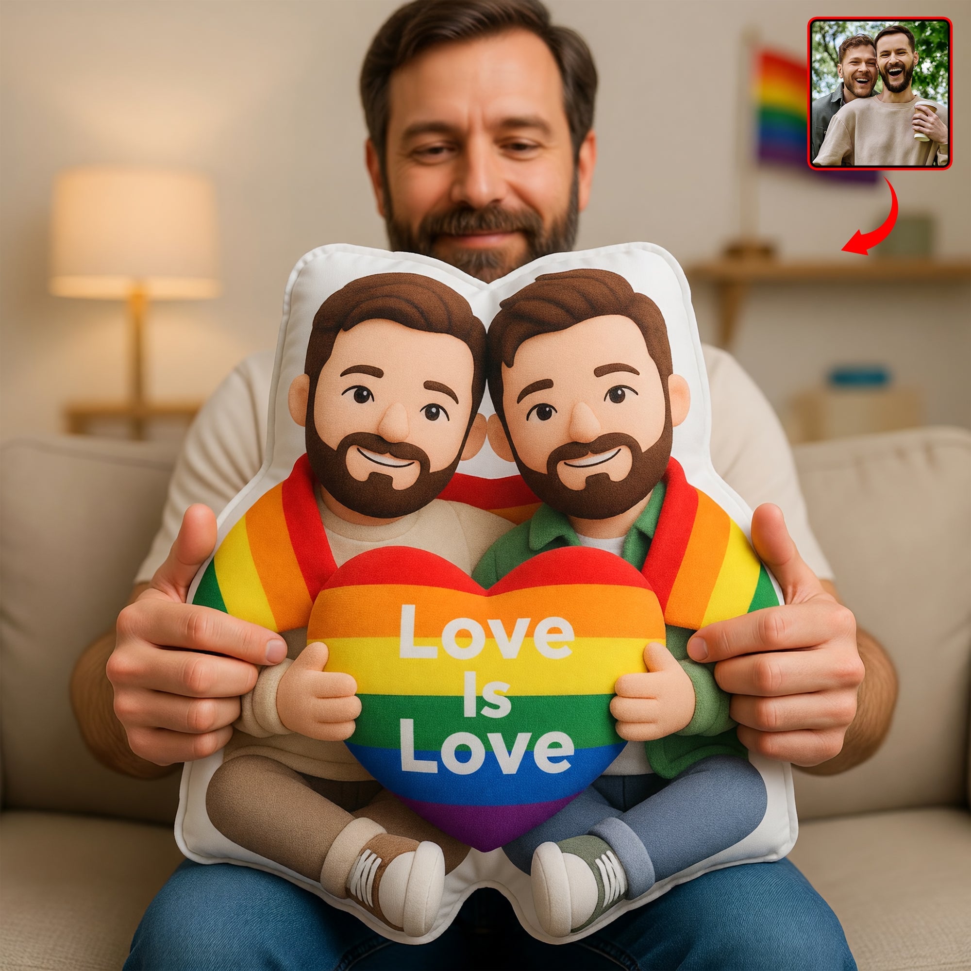 Pride Month LGBT Couple Pillow - Custom Photo Gifts For Couple Pillow 07NAQN200526 Pillow PopCulturePrints