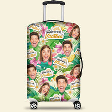 Load image into Gallery viewer, Personalized Couple Luggage Cover - Upload Your Faces with Lemon Pattern Luggage Covers PopCulturePrints
