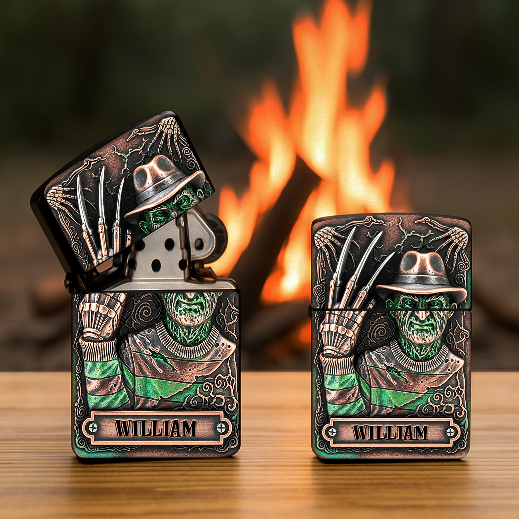 “Ignite Your Fears” - Creepy Movie Characters Lighter - Personalized Gift for Horror Fans Lighter PopCulturePrints