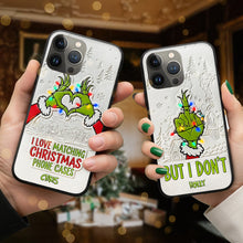 Load image into Gallery viewer, “I Love Matching Christmas Phone Cases” - Funny Green Couple Phone Case, Personalize for Couples and Friends Phone Case PopCulturePrints
