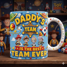 Load image into Gallery viewer, Daddy's Team is the Best Team Ever - Personalized Accent Mug for Dads &amp; Grandpas Coffee Mug PopCulturePrints
