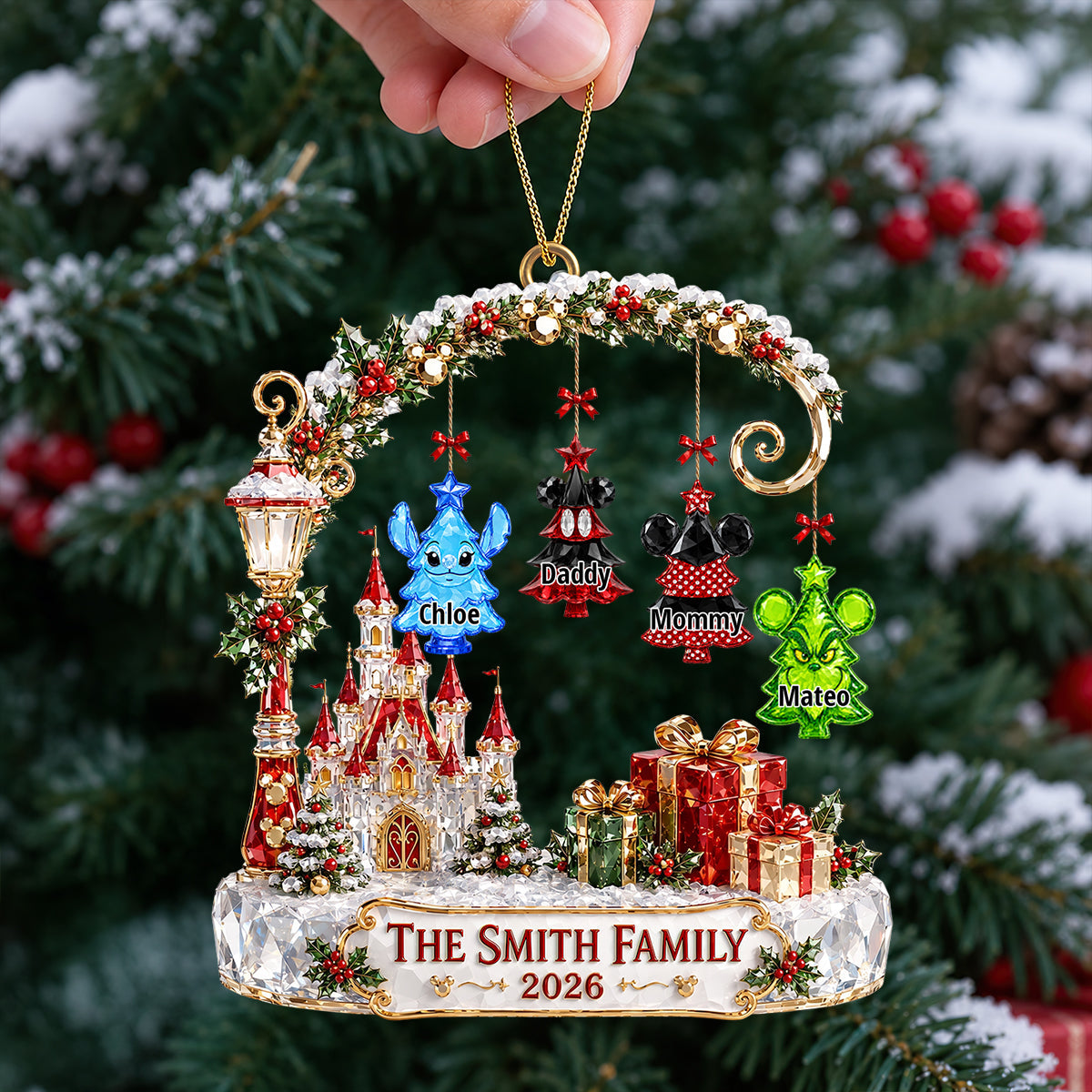Elevate Your Christmas Spirit - Timeless Christmas Ambience Acrylic Ornament - Personalized Gift for Family & Friends