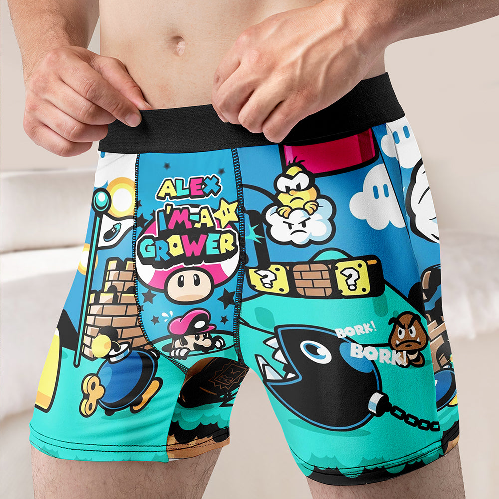 Personalized Gamer Men's Boxers - Unique Design for Game Lovers Boxer Briefs PopCulturePrints