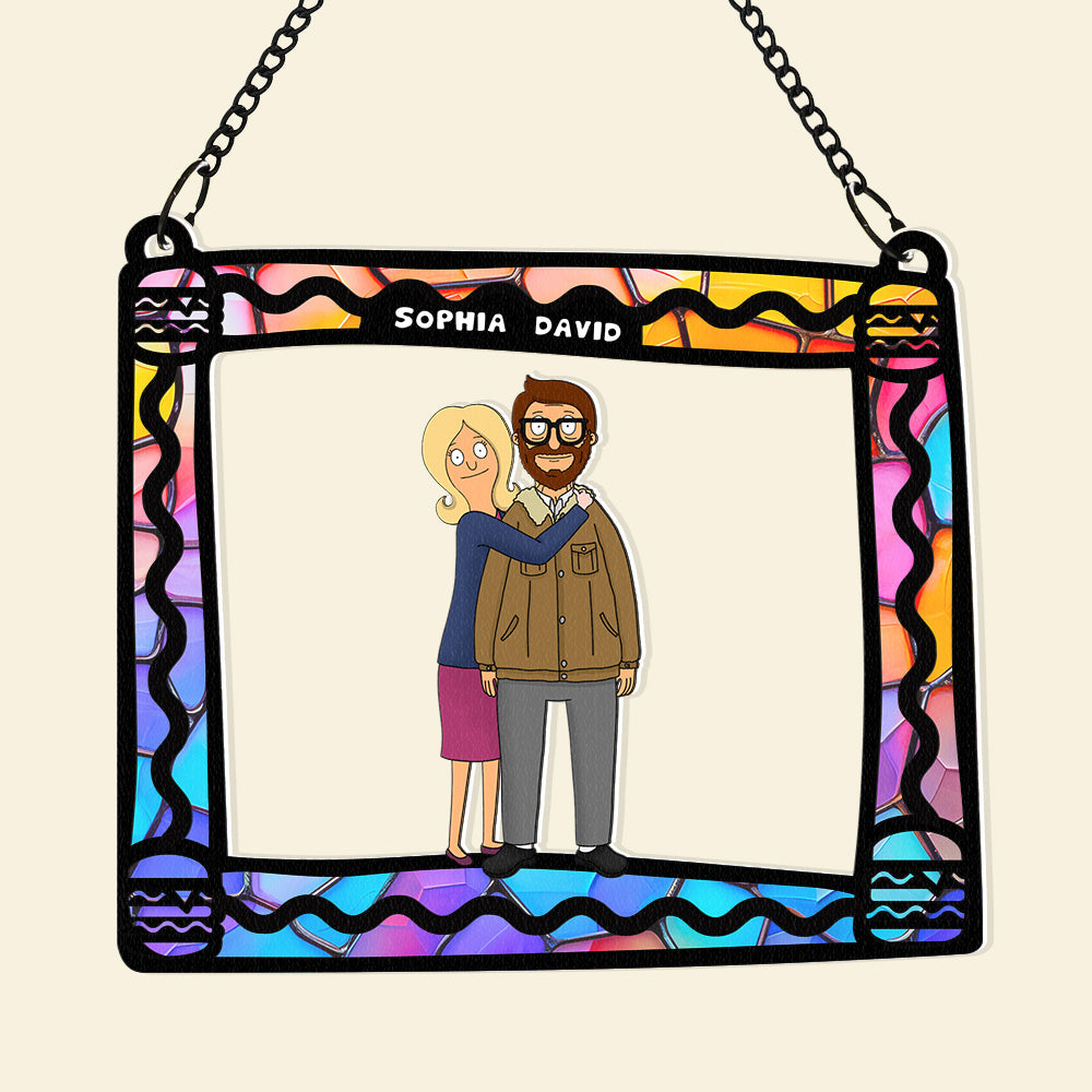 Customizable Couples Suncatcher Ornament - Personalized Valentine's Day Gifts Ornament PopCulturePrints