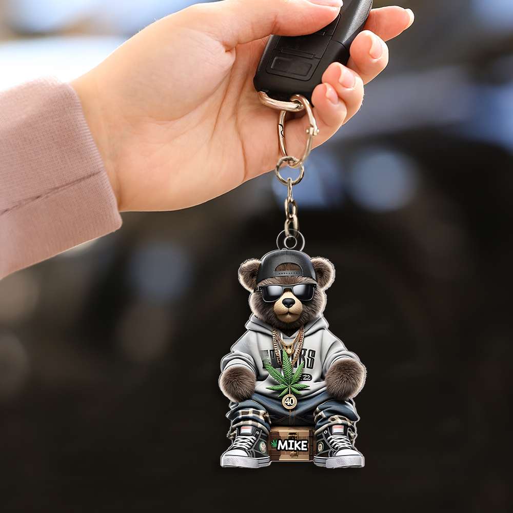 Personalized Teddy Bear Keychain for Pop Culture Enthusiasts Keychains PopCulturePrints