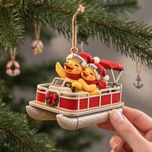 Load image into Gallery viewer, “Ducking Fun on the Water!” - Personalized Ornament for Pontoon Lovers
